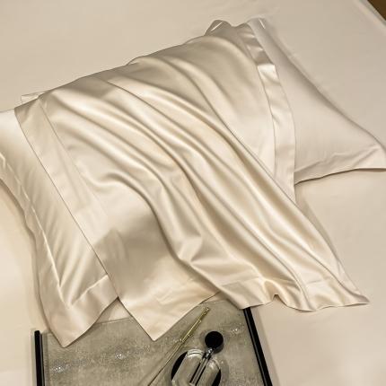 91家纺网 家纺一手货源 找家纺 （总）秀色2025爆款A类刺绣纯色50支贡缎纯棉单枕套1对