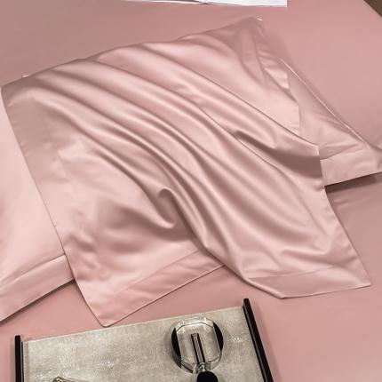 91家纺网 家纺一手货源 找家纺 （总）秀色2025爆款A类刺绣纯色50支贡缎纯棉单枕套1对