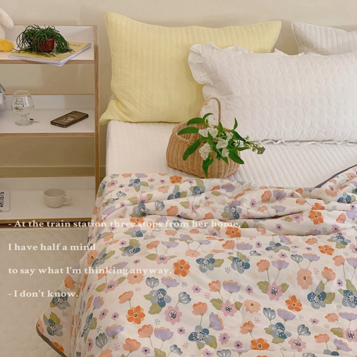 91家纺网 家纺一手货源 找家纺 （总）慕尚 2025新款针织棉印花夏凉被空调被