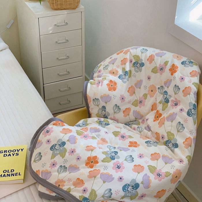 91家纺网 家纺一手货源 找家纺 慕尚 2025新款针织棉印花夏凉被空调被 蝴蝶花