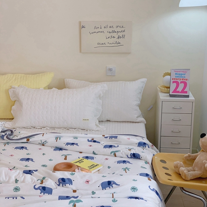 91家纺网 家纺一手货源 找家纺 慕尚 2025新款针织棉印花夏凉被空调被 可爱小象