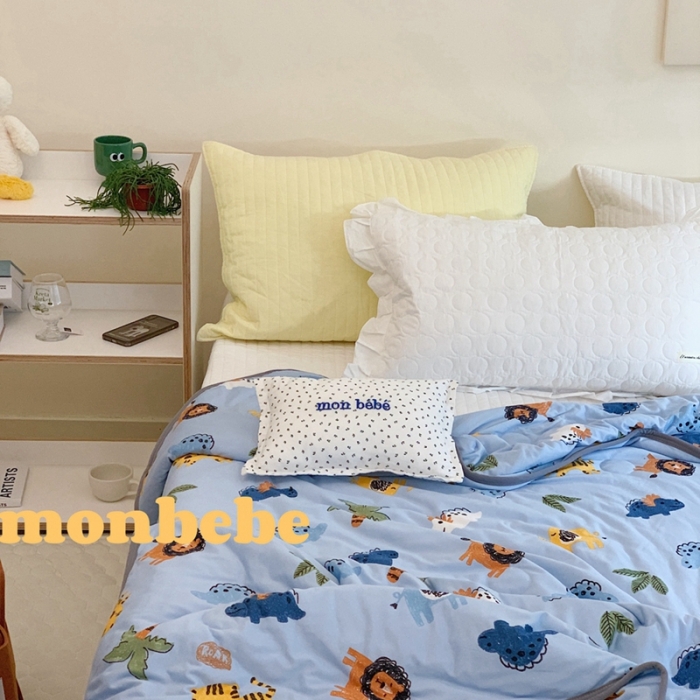 91家纺网 家纺一手货源 找家纺 慕尚 2025新款针织棉印花夏凉被空调被 快乐乐园