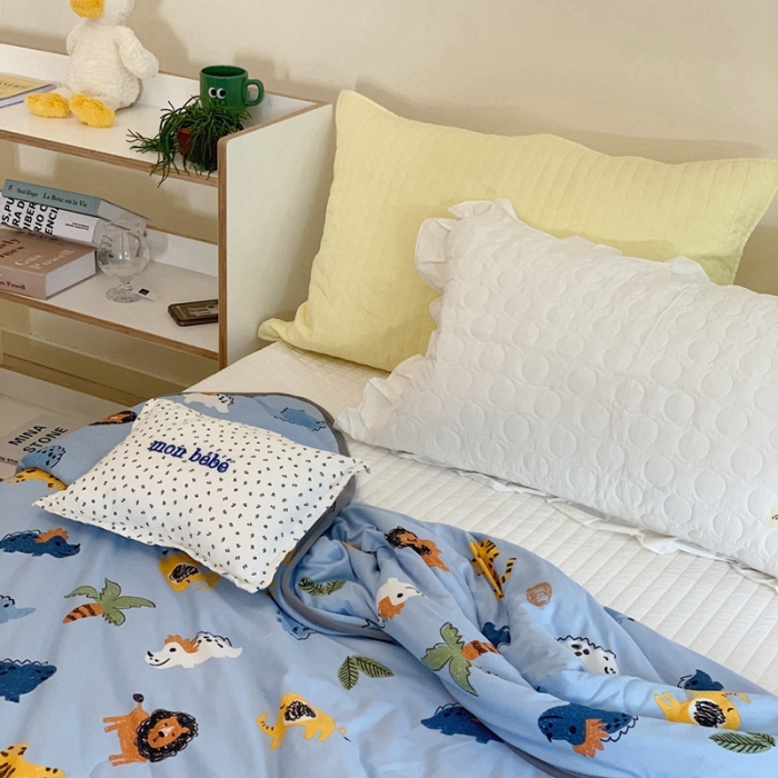 91家纺网 家纺一手货源 找家纺 慕尚 2025新款针织棉印花夏凉被空调被 快乐乐园