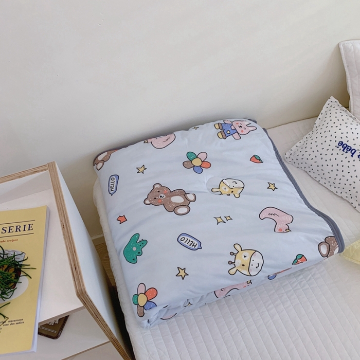 91家纺网 家纺一手货源 找家纺 慕尚 2025新款针织棉印花夏凉被空调被 小伙伴