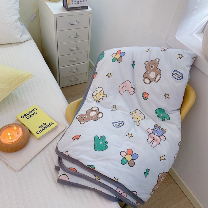 91家纺网 家纺一手货源 找家纺 慕尚 2025新款针织棉印花夏凉被空调被 小伙伴