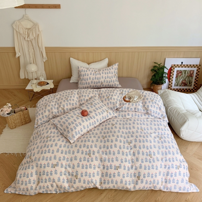 91家纺网 家纺一手货源 找家纺 黛馨 2025新款A类小清新双层纱四件套（实拍）小贝贝