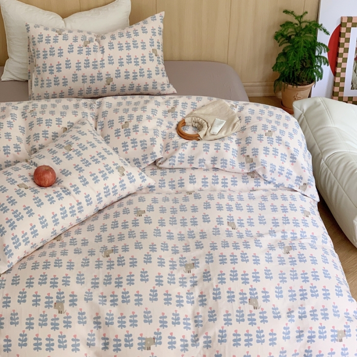 91家纺网 家纺一手货源 找家纺 黛馨 2025新款A类小清新双层纱四件套（实拍）小贝贝