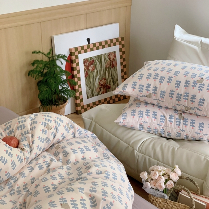 91家纺网 家纺一手货源 找家纺 黛馨 2025新款A类小清新双层纱四件套（实拍）小贝贝