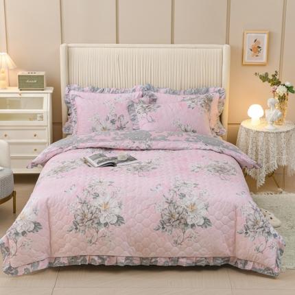 91家纺网 家纺一手货源 找家纺 总 爱妮玖玖 2022新款全套夹棉床裙四件套（床裙是韩式款）