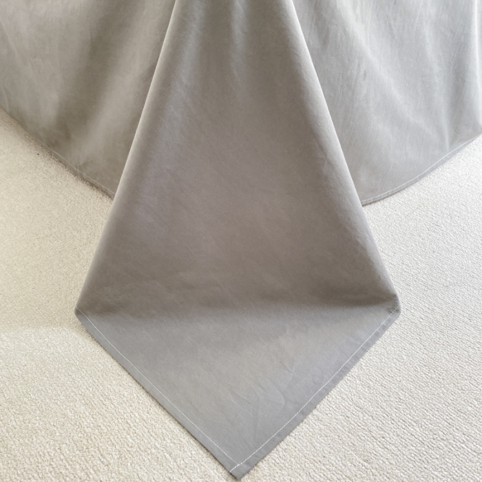 91家纺网 家纺一手货源 找家纺 寐居 2023新款全棉水洗棉四件套 深蓝+灰