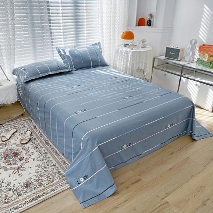 91家纺网 家纺一手货源 找家纺 凌云 2022新款全棉13372床单 雏菊暗恋-灰