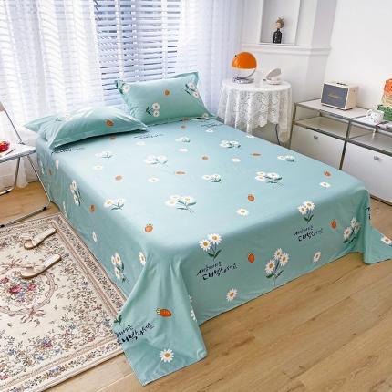 91家纺网 家纺一手货源 找家纺 凌云 2022新款全棉13372床单 小雏菊-蓝