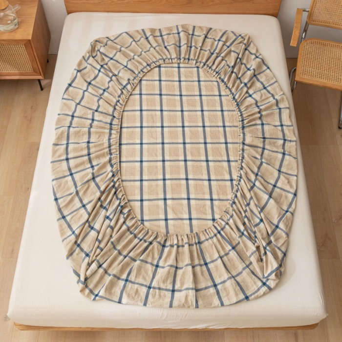 91家纺网 家纺一手货源 找家纺 宝士康 2023新款无印风系列单床笠 英伦格