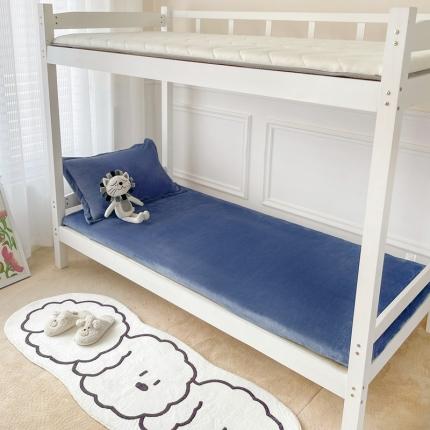 雅萱 2022新款牛奶绒床垫套 蓝灰