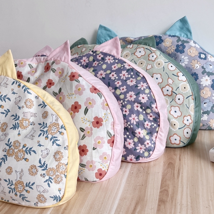 91家纺网 家纺一手货源 找家纺 （总）伟邦枕芯 2023新款韩式猫耳全荞麦枕30×58cm