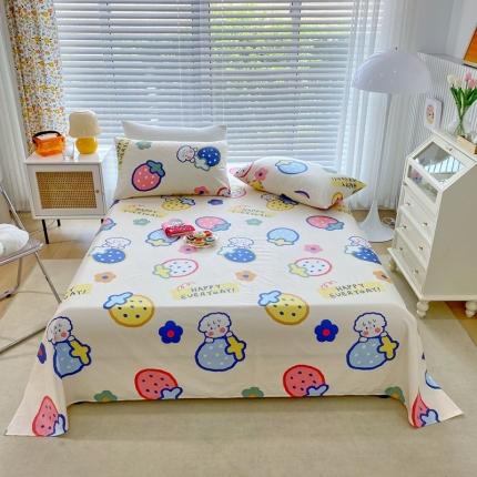 91家纺网 家纺一手货源 找家纺 金丝鸟 2022新款全棉床单单品 草莓恋宠