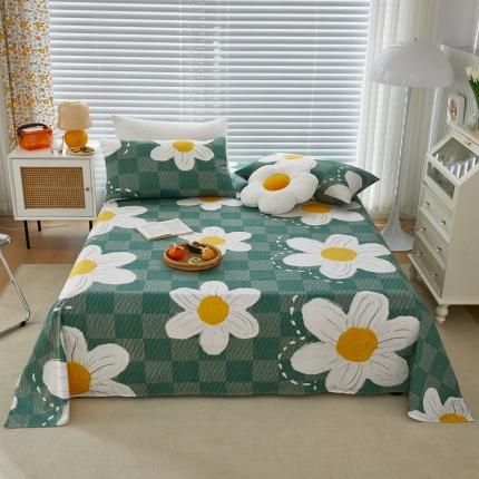 91家纺网 家纺一手货源 找家纺 金丝鸟 2022新款全棉床单单品 绿茵