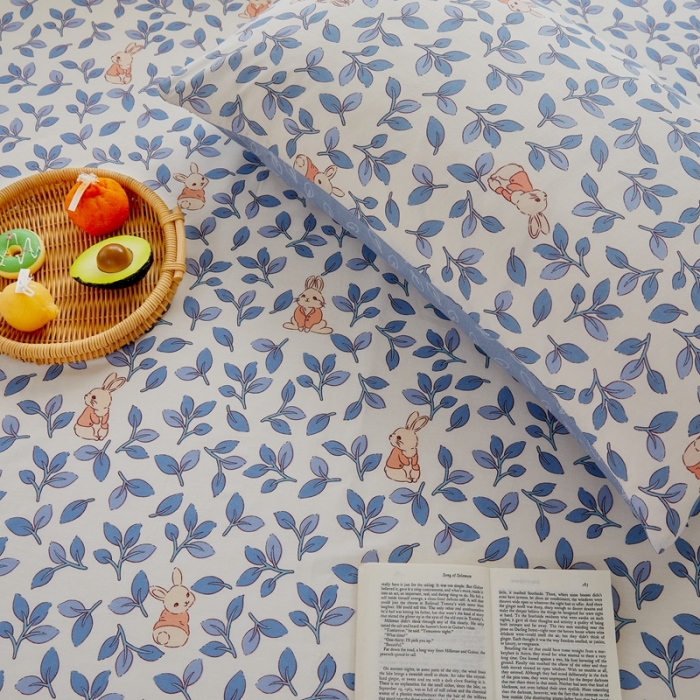 91家纺网 家纺一手货源 找家纺 金丝鸟 2022新款全棉床单单品 菲菲兔