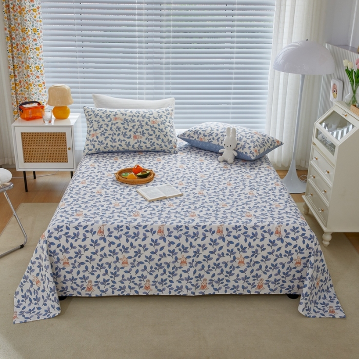 91家纺网 家纺一手货源 找家纺 金丝鸟 2022新款全棉床单单品 菲菲兔