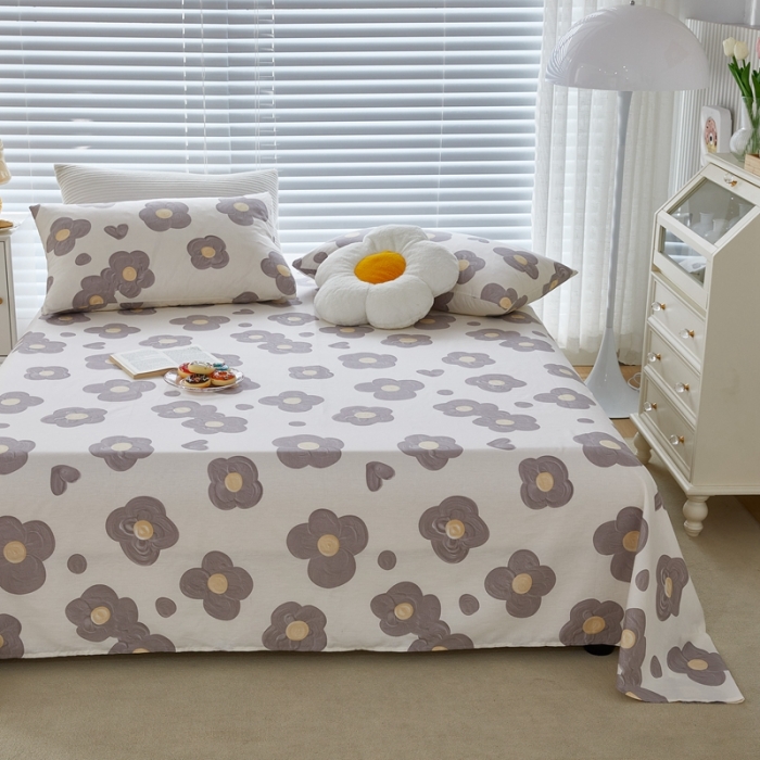 91家纺网 家纺一手货源 找家纺 金丝鸟 2022新款全棉床单单品 花蕊