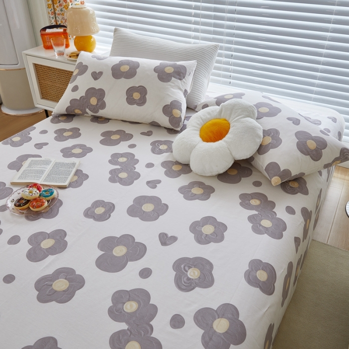 91家纺网 家纺一手货源 找家纺 金丝鸟 2022新款全棉床单单品 花蕊