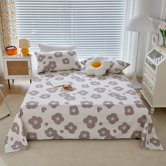 91家纺网 家纺一手货源 找家纺 金丝鸟 2022新款全棉床单单品 花蕊