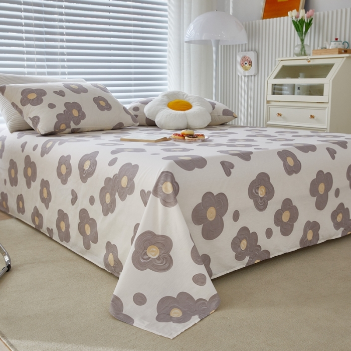 91家纺网 家纺一手货源 找家纺 金丝鸟 2022新款全棉床单单品 花蕊