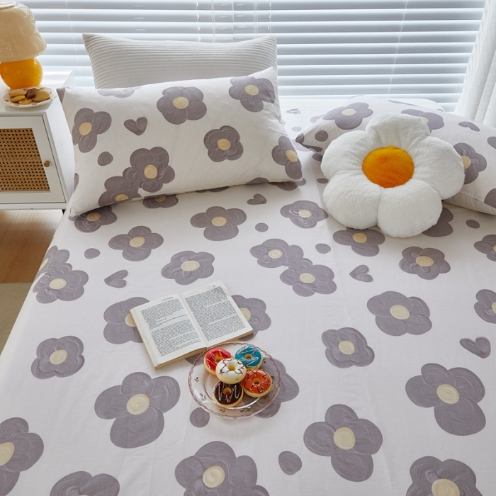 91家纺网 家纺一手货源 找家纺 金丝鸟 2022新款全棉床单单品 花蕊