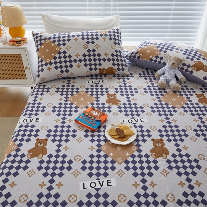 91家纺网 家纺一手货源 找家纺 金丝鸟 2022新款全棉床单单品 路易熊