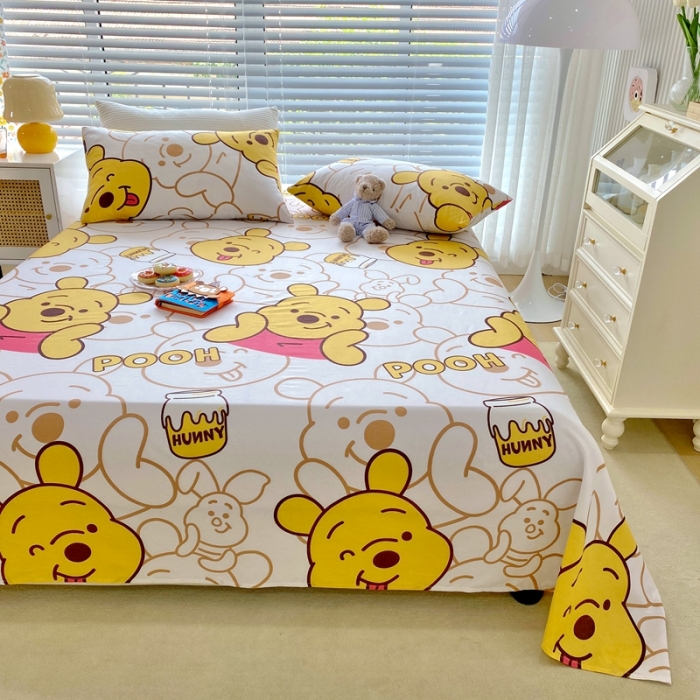 91家纺网 家纺一手货源 找家纺 金丝鸟 2022新款全棉床单单品 蜜糖维尼