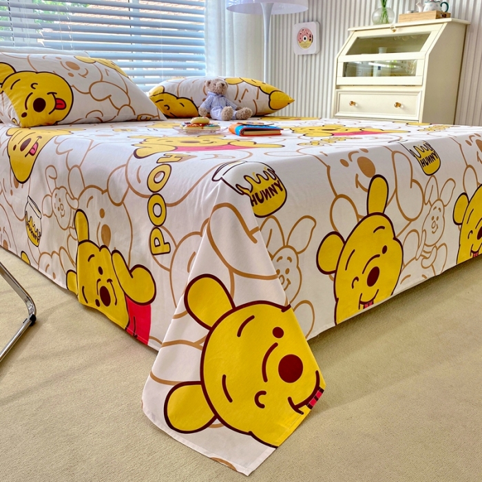 91家纺网 家纺一手货源 找家纺 金丝鸟 2022新款全棉床单单品 蜜糖维尼