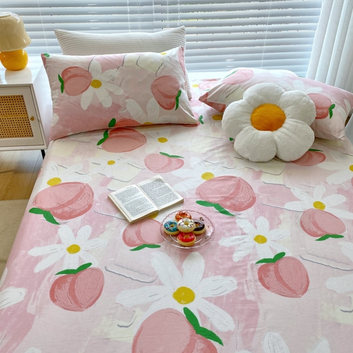 91家纺网 家纺一手货源 找家纺 金丝鸟 2022新款全棉床单单品 桃气园