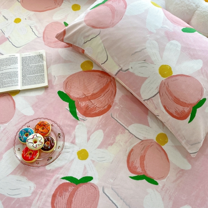 91家纺网 家纺一手货源 找家纺 金丝鸟 2022新款全棉床单单品 桃气园