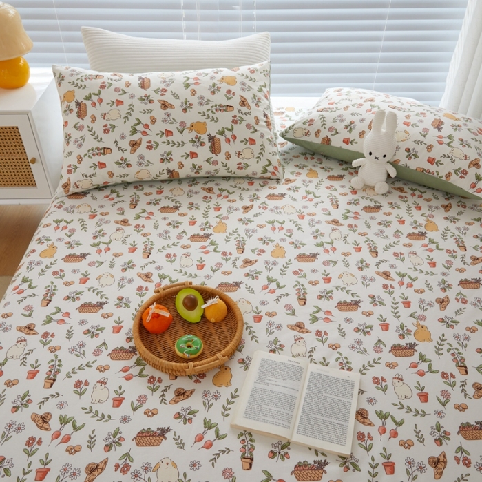 91家纺网 家纺一手货源 找家纺 金丝鸟 2022新款全棉床单单品 田园生活