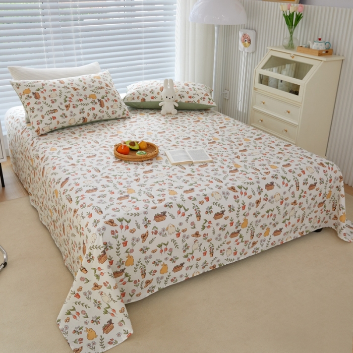 91家纺网 家纺一手货源 找家纺 金丝鸟 2022新款全棉床单单品 田园生活