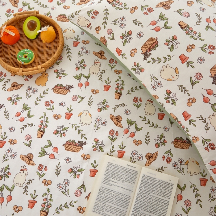 91家纺网 家纺一手货源 找家纺 金丝鸟 2022新款全棉床单单品 田园生活