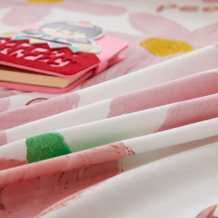 91家纺网 家纺一手货源 找家纺 金丝鸟 2022新款全棉床单单品 甜蜜peach