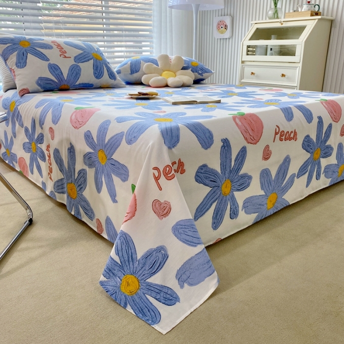 91家纺网 家纺一手货源 找家纺 金丝鸟 2022新款全棉床单单品 甜蜜兰