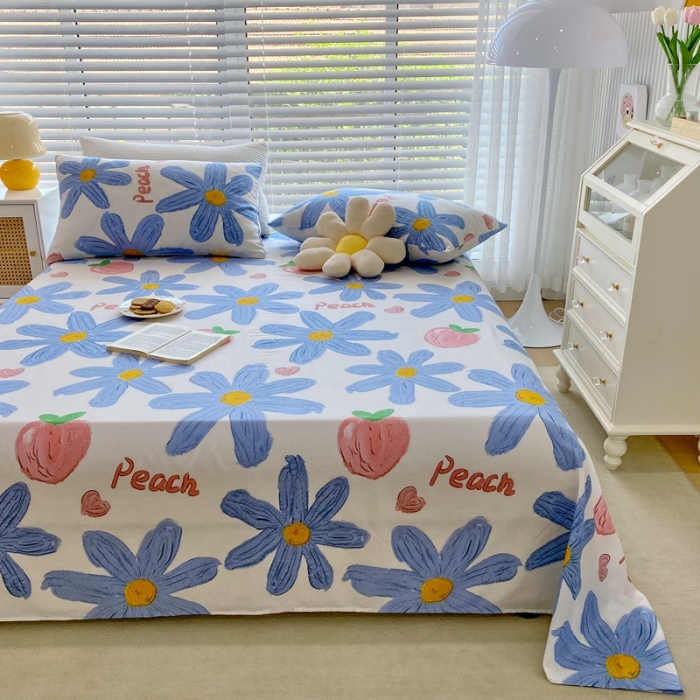 91家纺网 家纺一手货源 找家纺 金丝鸟 2022新款全棉床单单品 甜蜜兰