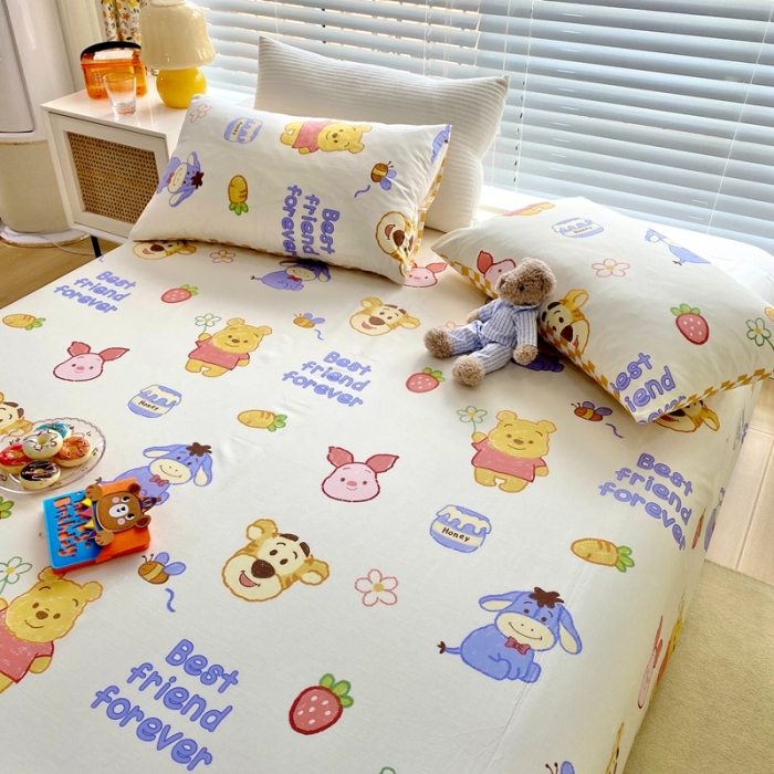 91家纺网 家纺一手货源 找家纺 金丝鸟 2022新款全棉床单单品 维尼伙伴