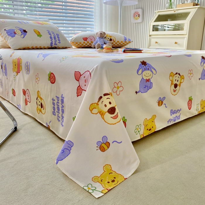 91家纺网 家纺一手货源 找家纺 金丝鸟 2022新款全棉床单单品 维尼伙伴