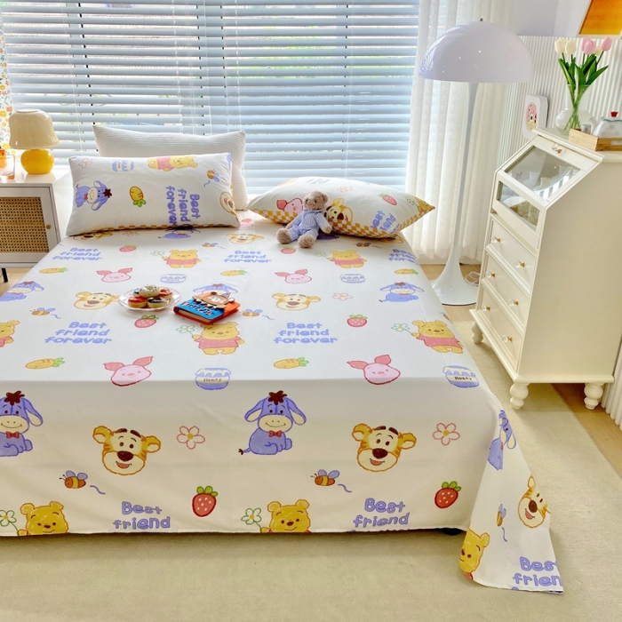 91家纺网 家纺一手货源 找家纺 金丝鸟 2022新款全棉床单单品 维尼伙伴