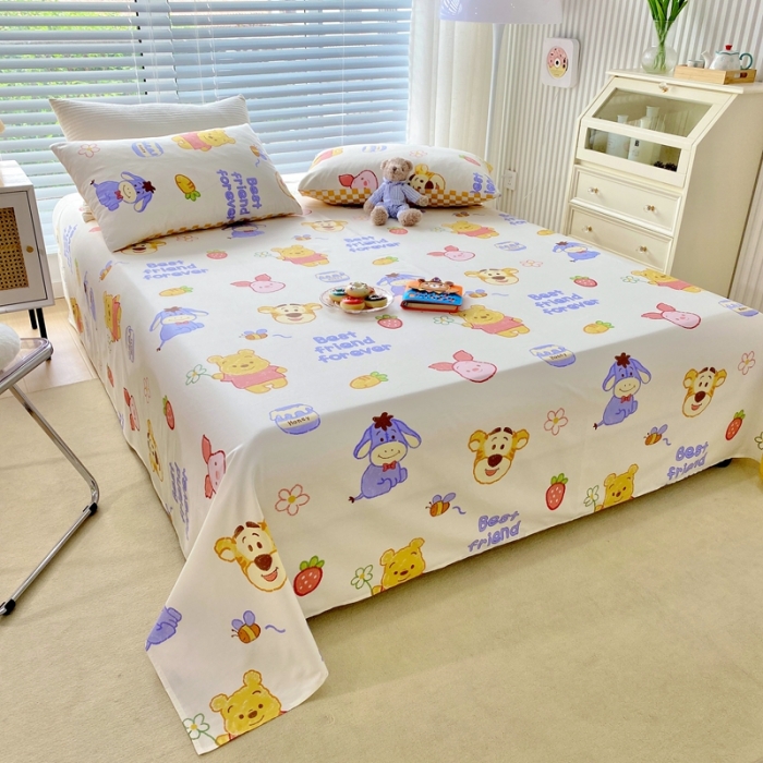 91家纺网 家纺一手货源 找家纺 金丝鸟 2022新款全棉床单单品 维尼伙伴