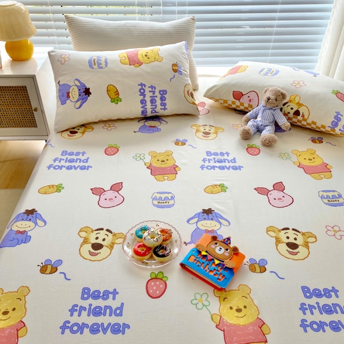 91家纺网 家纺一手货源 找家纺 金丝鸟 2022新款全棉床单单品 维尼伙伴