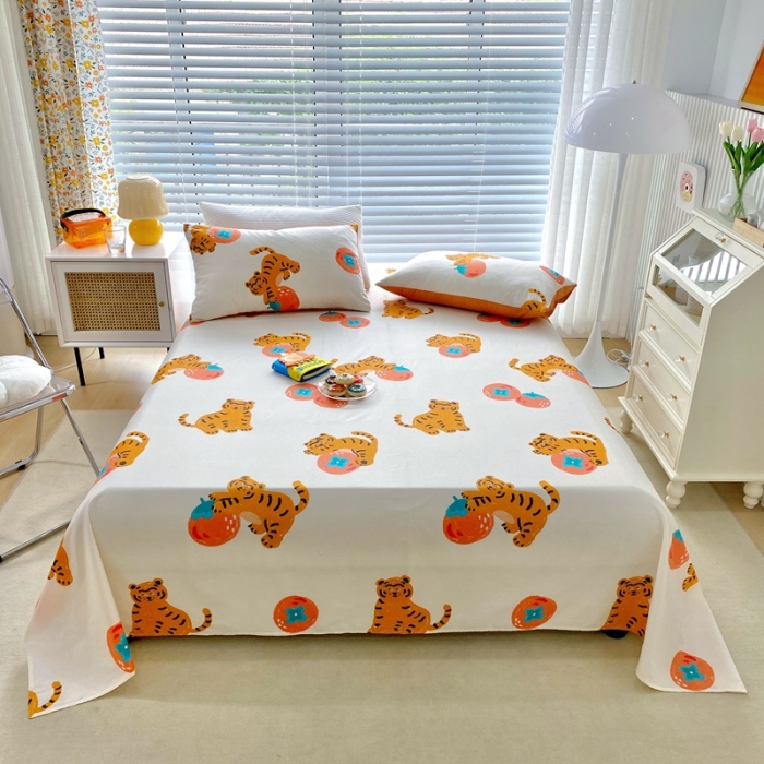 91家纺网 家纺一手货源 找家纺 金丝鸟 2022新款全棉床单单品 喜柿虎