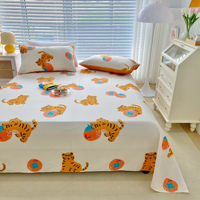 91家纺网 家纺一手货源 找家纺 金丝鸟 2022新款全棉床单单品 喜柿虎