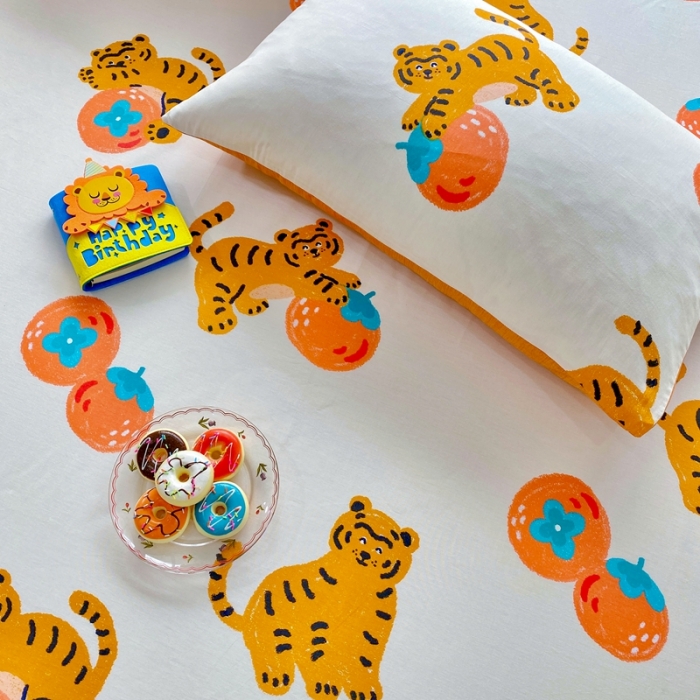 91家纺网 家纺一手货源 找家纺 金丝鸟 2022新款全棉床单单品 喜柿虎