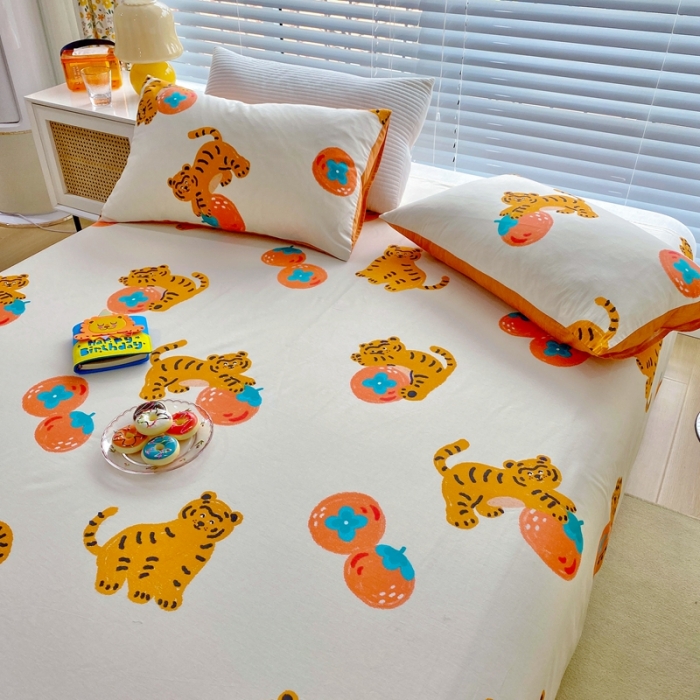 91家纺网 家纺一手货源 找家纺 金丝鸟 2022新款全棉床单单品 喜柿虎