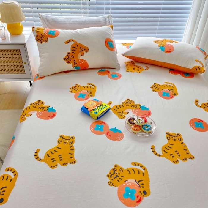 91家纺网 家纺一手货源 找家纺 金丝鸟 2022新款全棉床单单品 喜柿虎