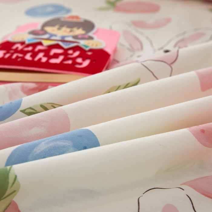 91家纺网 家纺一手货源 找家纺 金丝鸟 2022新款全棉床单单品 长耳蜜桃兔